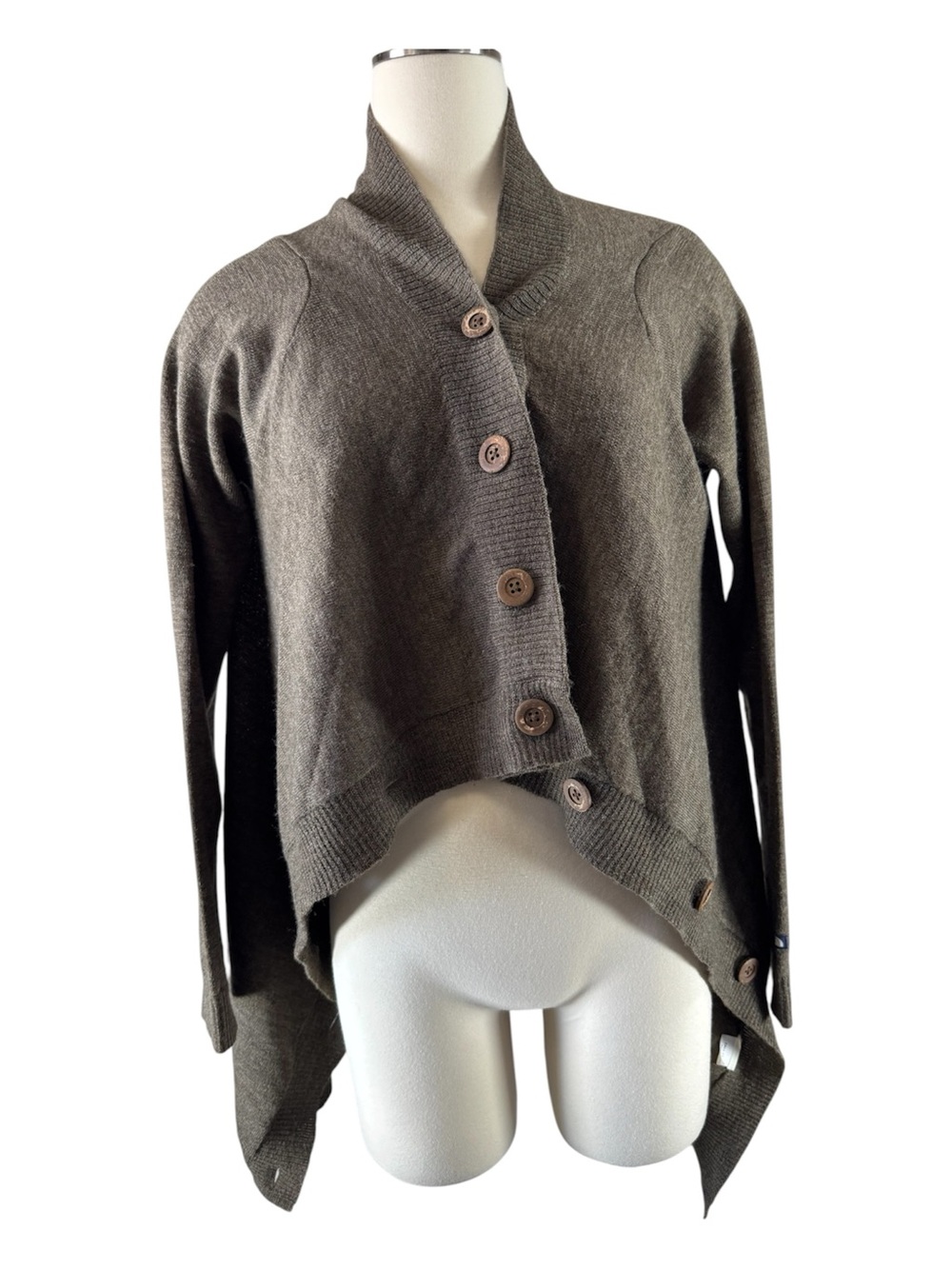 The North Face Olive Shawl-Collar Button Wool Cardigan Medium